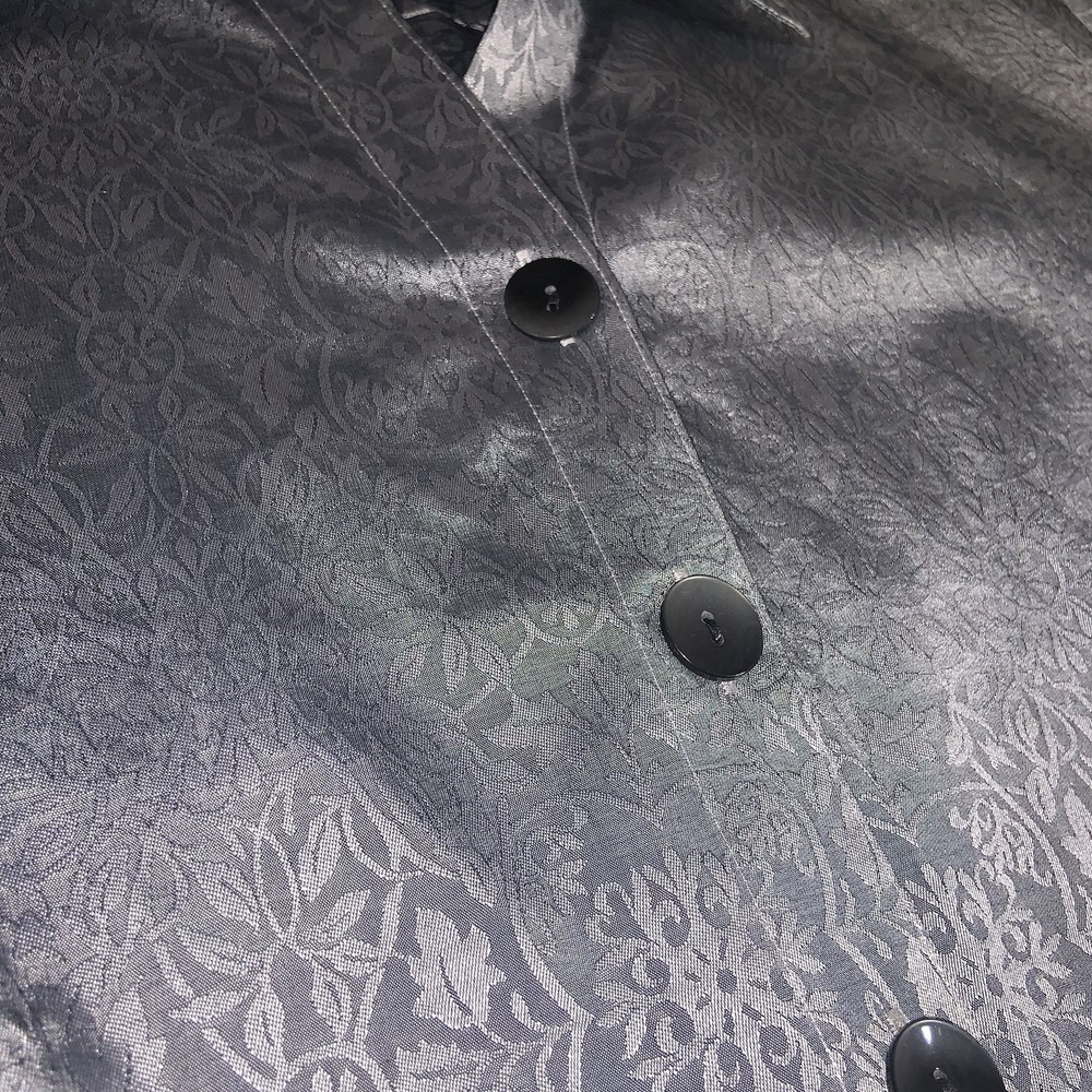Westbound Sz 18 Wrinkle Free Silver Floral Jacquard 3/4 Sleeve‎ Tunic Shirt - Picture 5 of 7